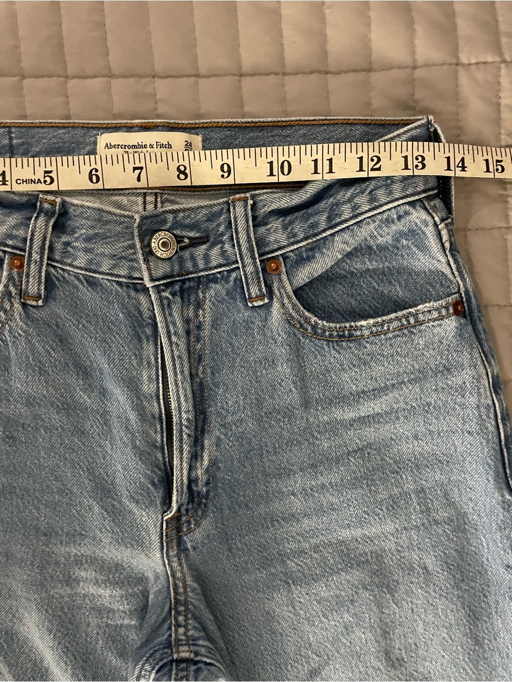 Abercrombie Fitch Jeans The Wide Leg High Rise Denim Jeans SZ 24 - Picture 15 of 16